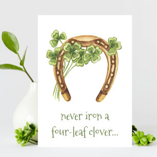 Four Leaf Clover Funny Irish St Patricks Day Card