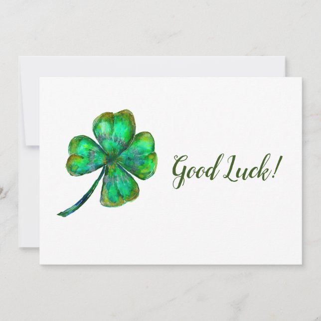 four leaf clover good luck card (Front)