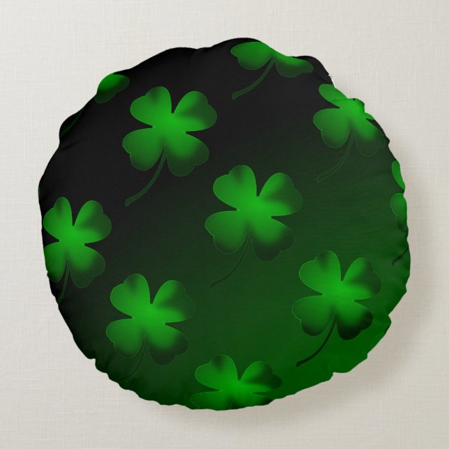 Four Leaf Clover Gradient Round Cushion (Back)