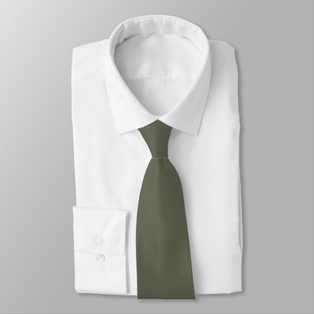 Four Leaf Clover Green 616652 Solid Colour Design Tie (Tied)