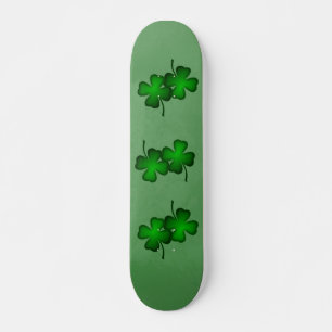 Four Leaf Clover Green Irish Skate Board Deck