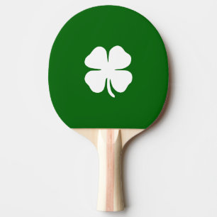 Four Leaf Clover Green Lucky Irish Ping Pong Paddle