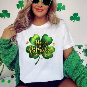 Four Leaf Clover Happy St Patrick's Day  T-Shirt