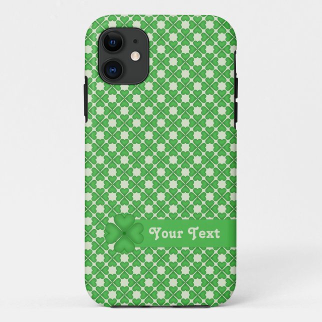 Four leaf Clover Hearts pattern Customisable Case-Mate iPhone Case (Back)