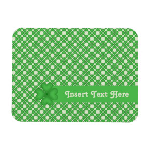 Four leaf Clover Hearts pattern Customisable Magnet