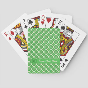 Four leaf Clover Hearts pattern Customisable Playing Cards