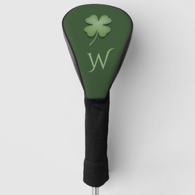 Four Leaf Clover Initialised Golf Head Cover (Front)