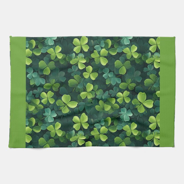 Four Leaf Clover Kitchen Towel (Horizontal)