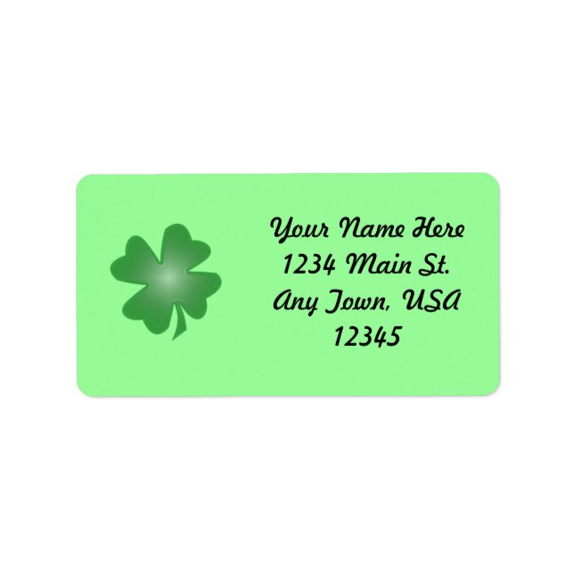 Four Leaf Clover Label (Front)