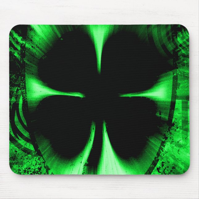 four leaf clover light burst mouse mat (Front)