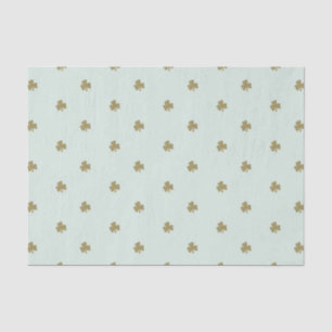 Four Leaf Clover, Lucky in Love, Gold Glitter Tissue Paper