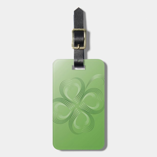Four Leaf Clover Luggage Tag (Front Vertical)