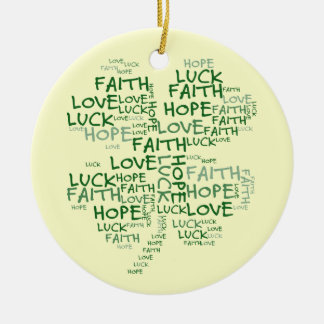 Four Leaf Clover Meaning: Hope, Faith, Love, Luck Ceramic Tree Decoration