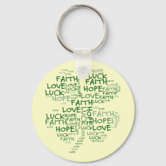 Four Leaf Clover Meaning: Hope, Faith, Love, Luck Key Ring