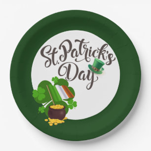 Four Leaf Clover Paper Plate