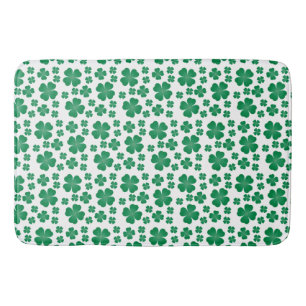 Four Leaf Clover Pattern Green Bath Mat
