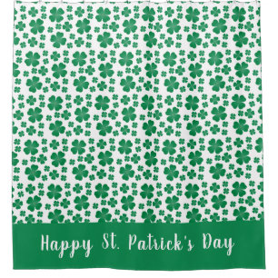 Four Leaf Clover Pattern Green Shower Curtain