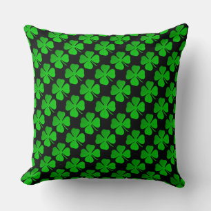 Four Leaf Clover Pattern Throw Pillow