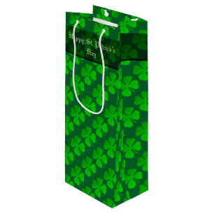 Four Leaf Clover Pattern Wine Gift Bag