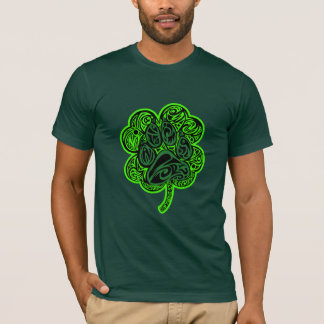 Four Leaf Clover Paw Print T-Shirt