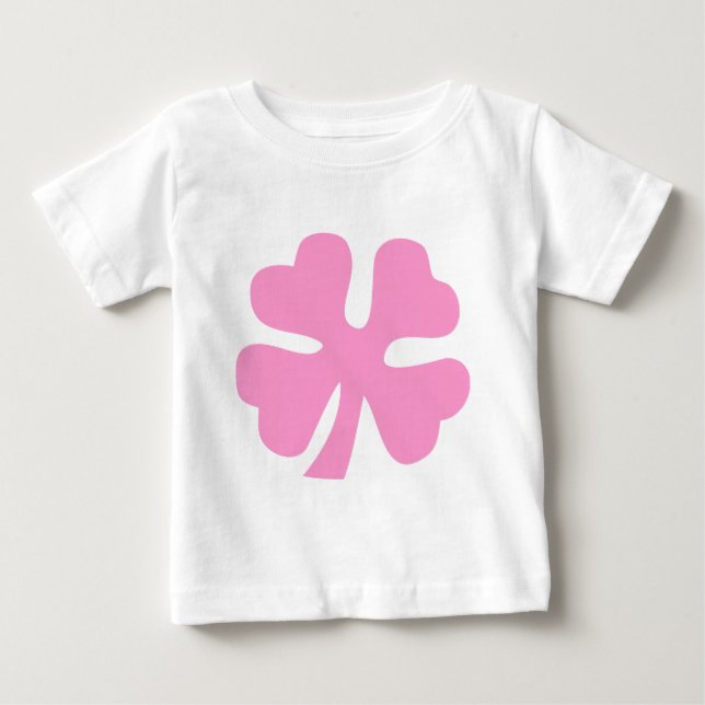 Four Leaf Clover - Pink Baby T-Shirt (Front)