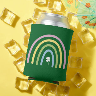 Four Leaf Clover Rainbow St Patrick's Day  Can Cooler