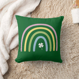 Four Leaf Clover Rainbow St Patrick's Day  Cushion