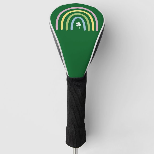 Four Leaf Clover Rainbow St Patrick's Day  Golf Head Cover (Front)