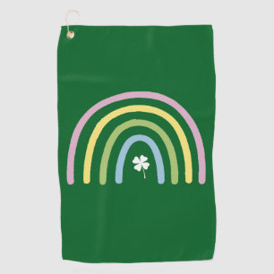 Four Leaf Clover Rainbow St Patrick's Day  Golf Towel