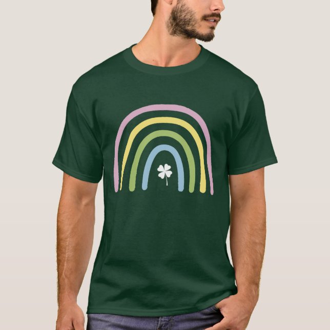 Four Leaf Clover Rainbow St Patrick's Day  T-Shirt (Front)