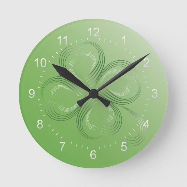 Four Leaf Clover Round Clock (Front)