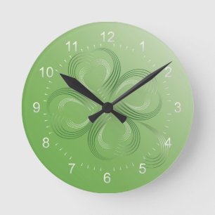 Four Leaf Clover Round Clock