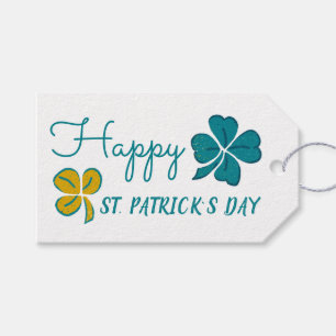 Four Leaf Clover Shamrock Happy St. Patrick`s Day  Gift Tags