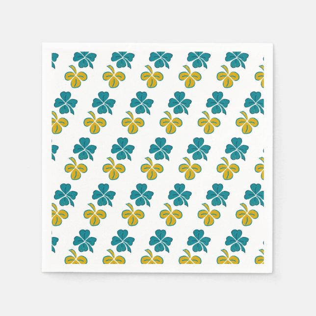 Four Leaf Clover Shamrock St. Patrick`s Day Napkin (Front)