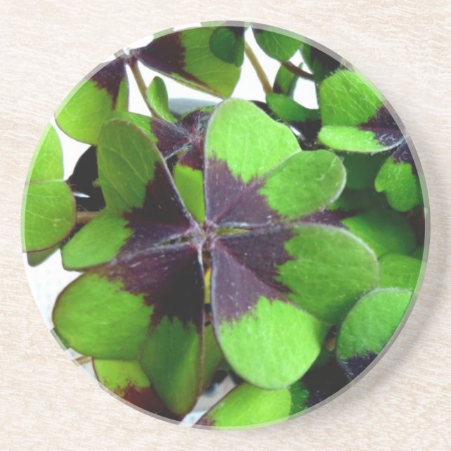Four Leaf Clover Shamrock St. Patrick’s Lucky Coaster (Front)