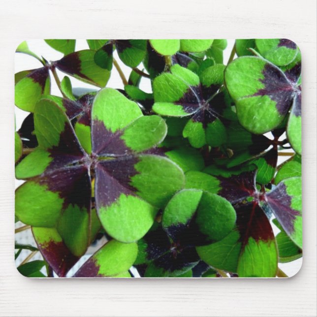 Four Leaf Clover Shamrock St. Patrick’s Lucky Mouse Mat (Front)