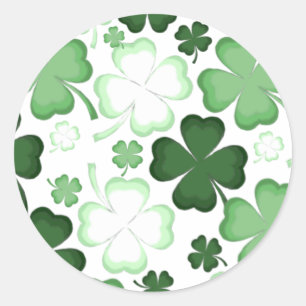Four Leaf Clover, Shamrock, St. Patrick's Day Classic Round Sticker