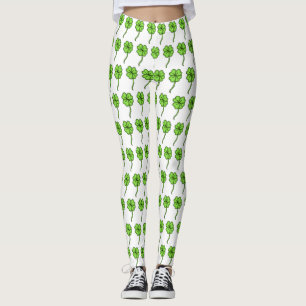 Four Leaf Clover Shamrock St Patrick's Day Leggings