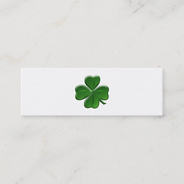Four Leaf Clover - St Patrick's Day Button Mini Business Card (Front)