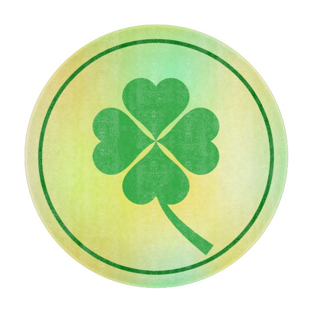 Four Leaf Clover St. Patrick's Day Design-87906 Cutting Board (Front)