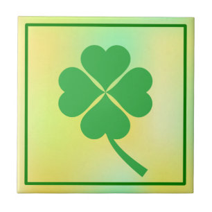 Four Leaf Clover St. Patrick's Day Design-87906 Tile