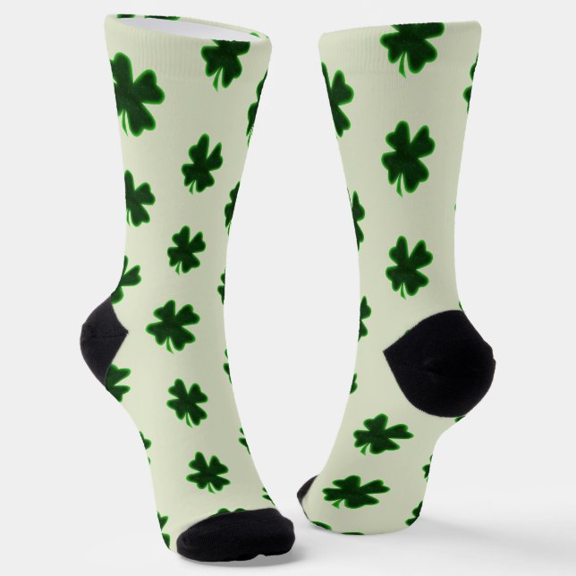 Four Leaf Clover St. Patrick's Day Socks (Angled)