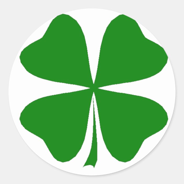 FOUR LEAF CLOVER STICKER | Zazzle.co.uk