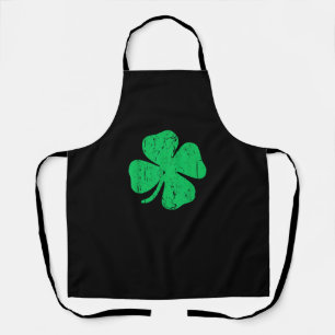 Four Leaf Clover T-Shirt Vintage Saint Patrick Day Apron
