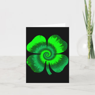 Four Leaf Clover Tie Dye St Patrick's Day Lucky Sh Card