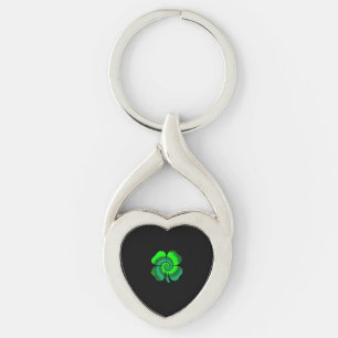 Four Leaf Clover Tie Dye St Patrick's Day Lucky Sh Key Ring