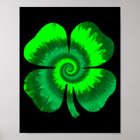 Four Leaf Clover Tie Dye St Patrick's Day Lucky Sh