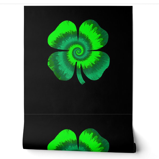 Four Leaf Clover Tie Dye St Patrick's Day Lucky Sh Wallpaper (Unrolling)