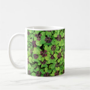 Four Leaf Clover with Dew, St. Patricks Day Coffee Mug