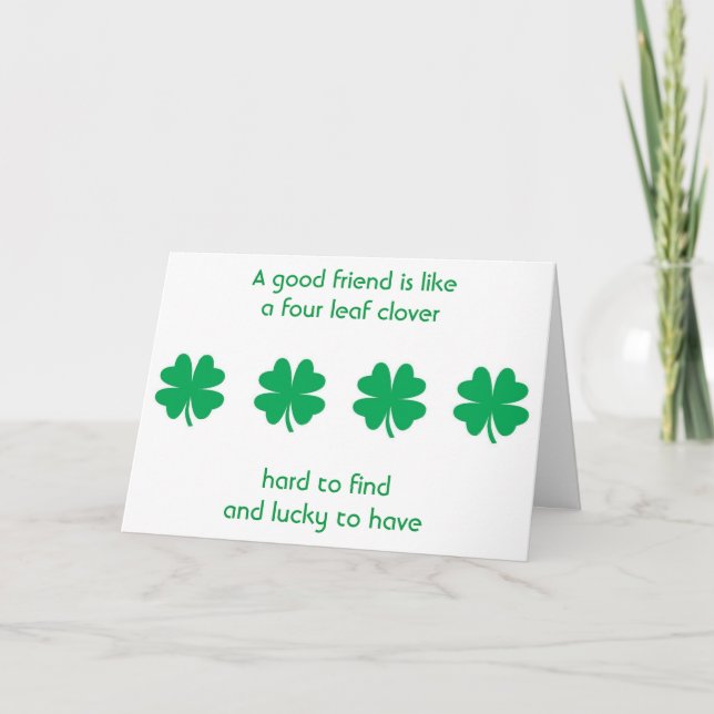 Four Leaf Clovers and Best Friends Card (Front)